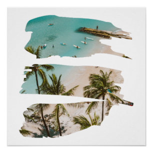 Póster Pinceladas de Praia Tropical