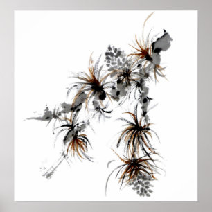 Poster Pine Branch, Sumi-e