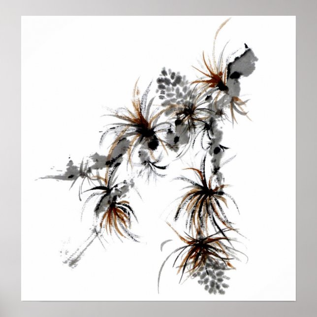 Poster Pine Branch, Sumi-e (Frente)