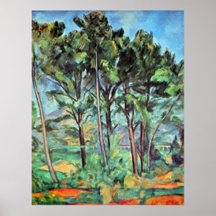 Poster Pine com Viaduto por Paul Cezanne, Vintage Art