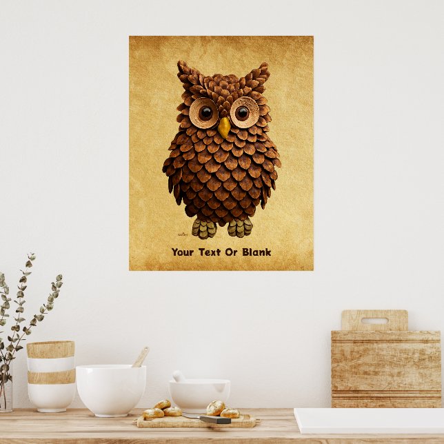 Poster Pine Cone Owl (Cozinha)