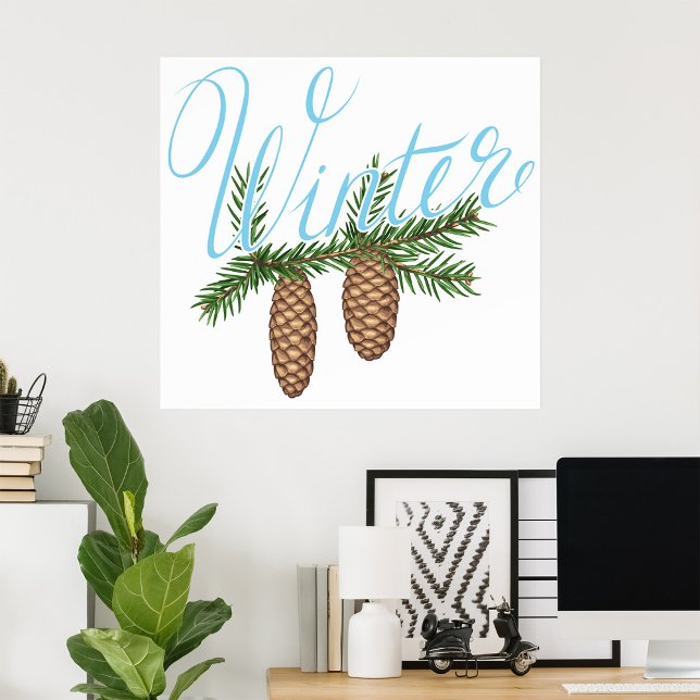 Poster Pine-Cones de inverno (Criador carregado)