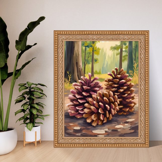Poster Pine Cones | Fall Autumn Watercolor Forest (Criador carregado)