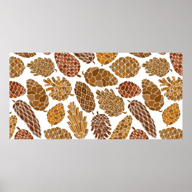 Poster Pine cones, padrão sem descontinuidades (Frente)