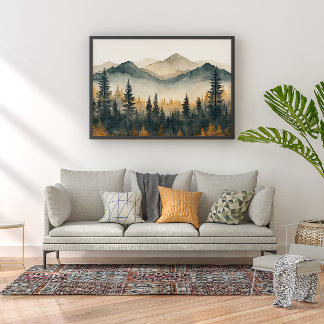 Póster Pine Forest Zen Minimalist Wall Art