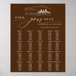 Poster Pine Tree Rustic Mountain Wedding Seating Chart