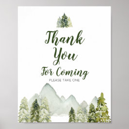 Poster Pine Trees Adventure Montanha Obrigado por vir