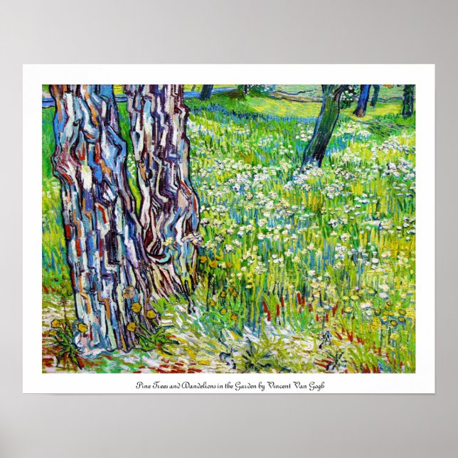 Poster Pine Trees e Dandelions no Jardim Van Gogh (Frente)