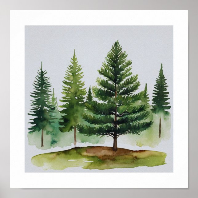Poster Pine Trees Wall Art (Frente)