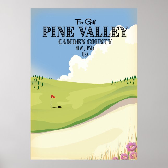 Poster Pine Valley Camden County Nova Jersey EUA Golfe (Frente)