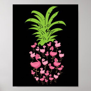 Poster Pineapple Flamingo Aloha Beaches Havaí - Pink Bir