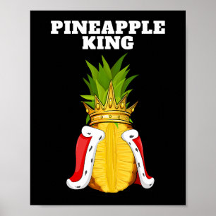 Poster Pineapple King Mens Pineapple Camisa Pin Cubra
