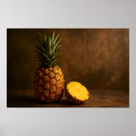 Poster Pineapple & Pineapple Slice Rustic Grunge Photo