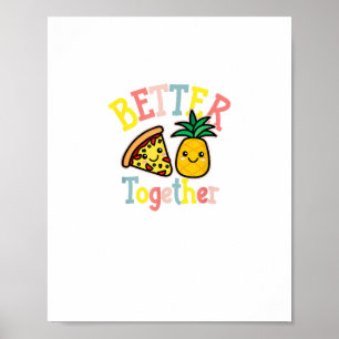 Poster Pineapple Pizza Melhor Juntos Casal Kawaii Engraça