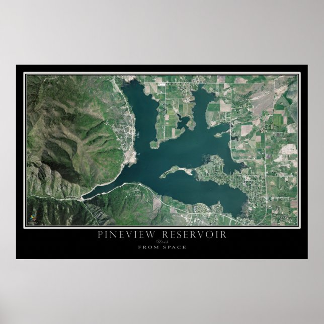 Poster Pineview Reservoir - Mapa de Satélite de Huntsvill (Frente)