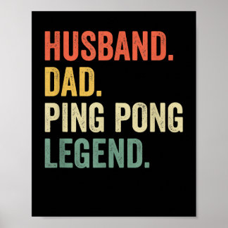 Poster Ping Pong Engraçado Perna Tênis Mesa do marido Pai