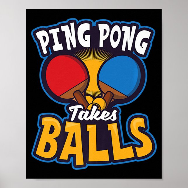 Poster Ping Pong leva Design de bolas Tênis (Frente)