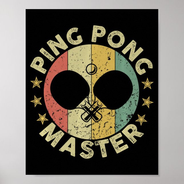 Poster Ping Pong Master Champion Tênis Coach Paddl (Frente)