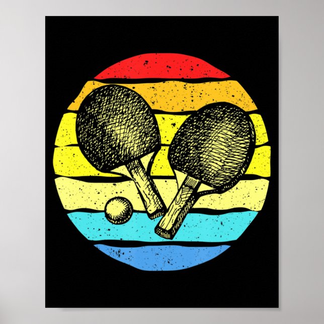 Poster Ping Pong - Mesa de anéis - Anéis - Retro (Frente)