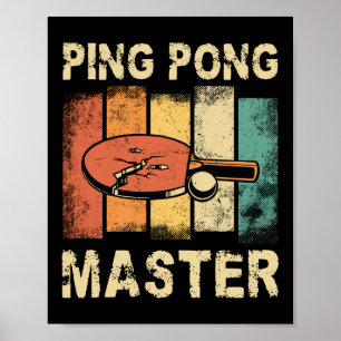 Poster Ping Pong Table Tennis Ping Pong Master Retro