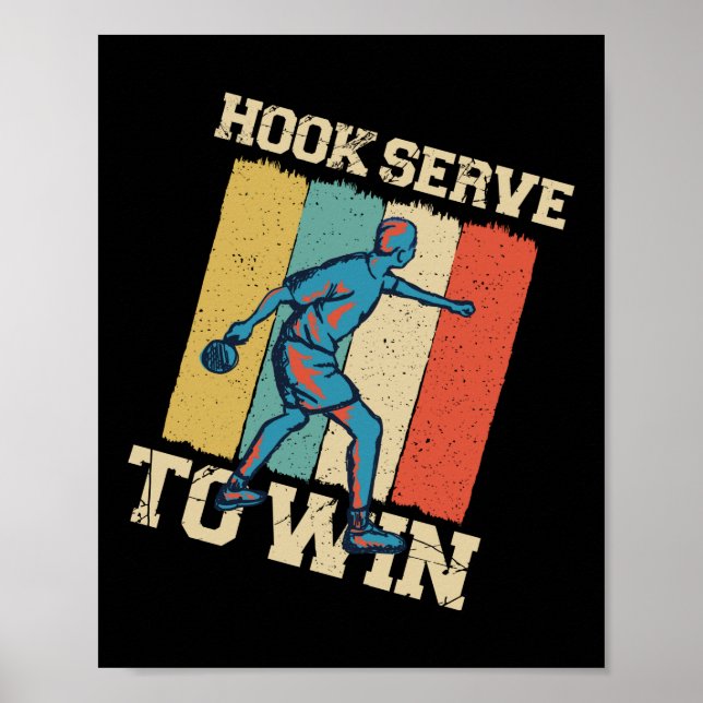 Poster Ping Pong - Tênis Hook Server to Win Retro (Frente)