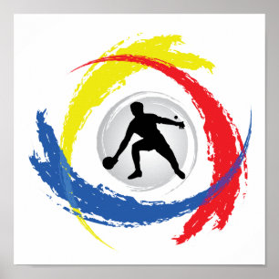 Póster Ping Pong Tricolor Emblem