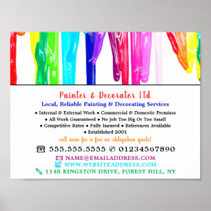 Poster Pingos de Tinta Multicoloridos, Pintor & Decorador