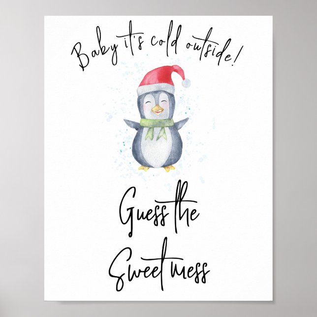 Poster Pinguim - Adivinhe a bagunça doce (Frente)