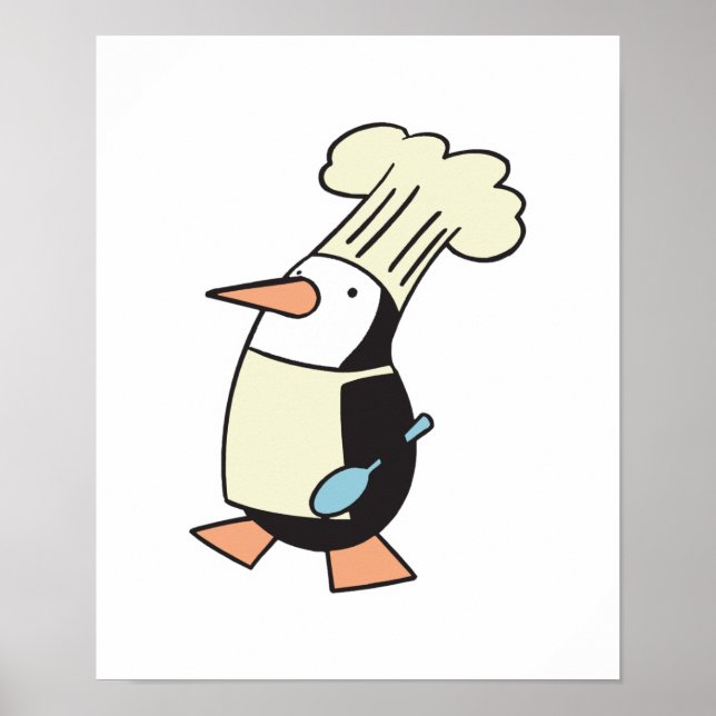 Póster pinguim bobo chef (Frente)
