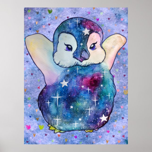 Poster Pinguim chamado Botão (Frente)