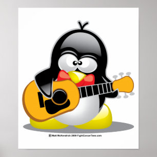 Poster Pinguim da guitarra