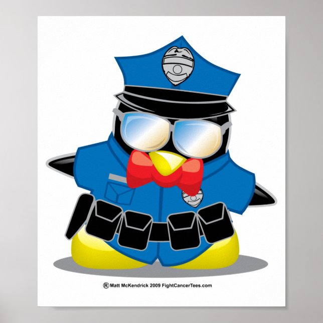 Póster Pinguim da Polícia (Frente)