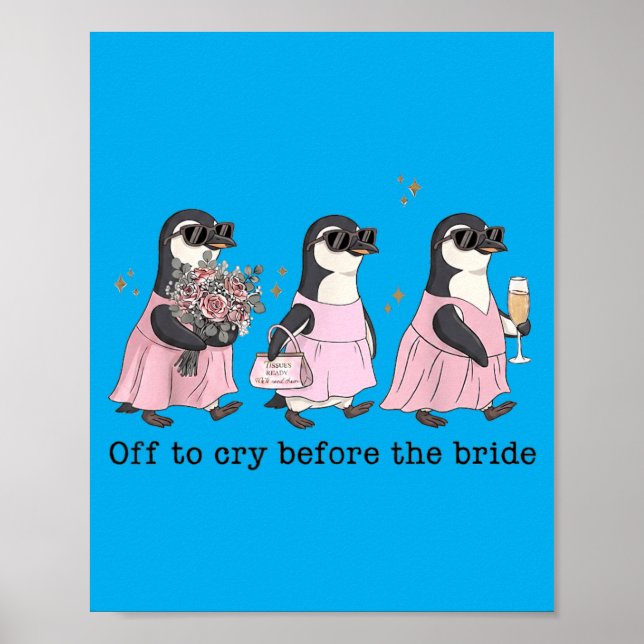 Poster Pinguim de Casamento Engraçado Para Chorar Antes d (Frente)