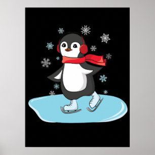 Poster Pinguim De Ice Skating