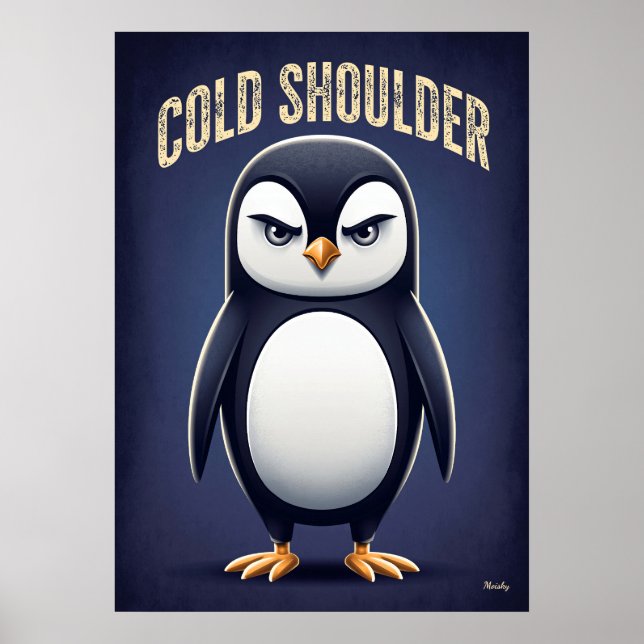 Poster Pinguim de Ombro Frio – Personagem de Desenho Anim (Frente)