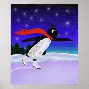 Póster Pinguim de patinação