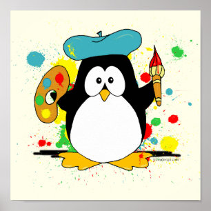 Poster Pinguim de pintura