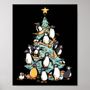 Poster Pinguim Dia de Natal Pássaro de Gelo Papai Noel