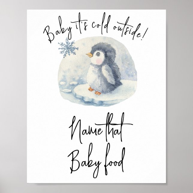 Poster Pinguim - Diga a essa comida bebê (Frente)