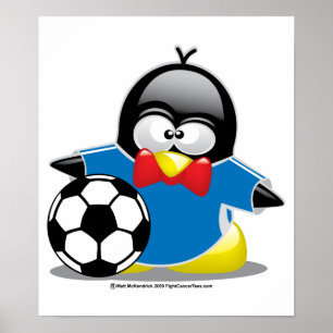 Póster Pinguim do futebol