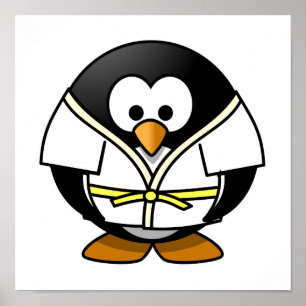 Póster Pinguim do judo dos desenhos animados