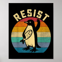 Pinguim Engraçado Resiste Pinguins em Protesto Con
