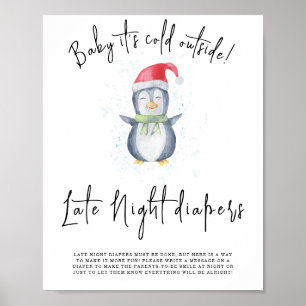 Poster Pinguim - fraldas Noturnas Tardes