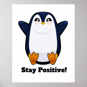 Poster Pinguim Gelado Permanece Positivo