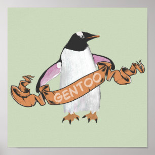 Poster Pinguim Gentoo