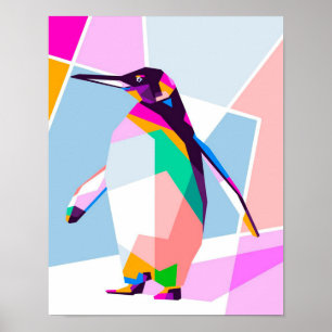 Poster Pinguim - Geométrico Presente de Arte