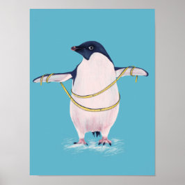 Poster Pinguim Gordo Na Dieta Pássaro Engraçado