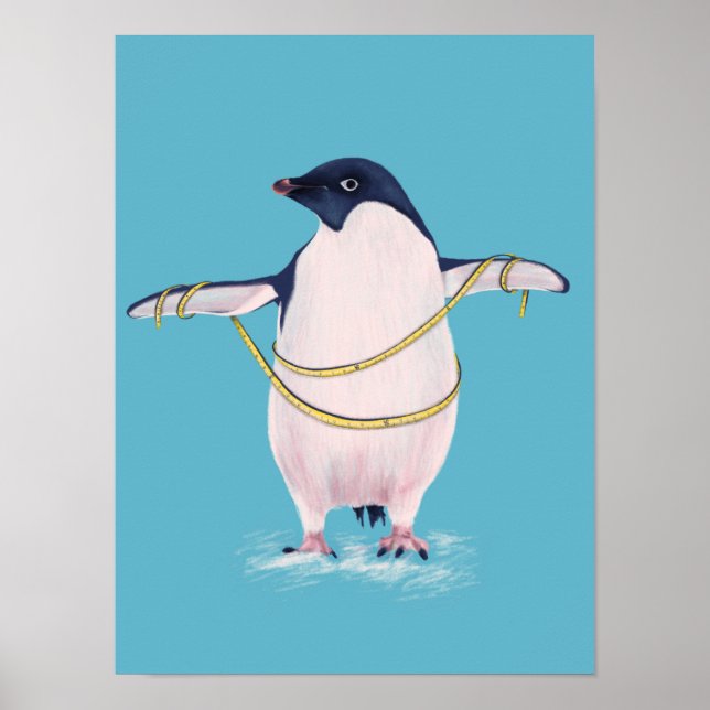 Poster Pinguim Gordo Na Dieta Pássaro Engraçado (Frente)
