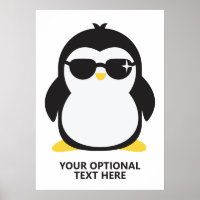 Pinguim legal de texto personalizado