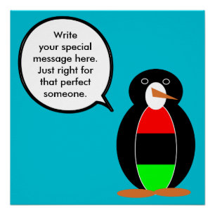 Póster Pinguim Ms Personalizado Diáspora Africana Falante